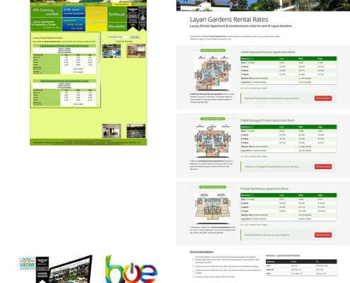 Phuket Website Redesign - Layan Gardens - Rentals Page