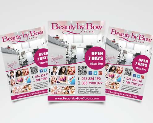 A5 Flyer and Business Cards for Phuket Salon
