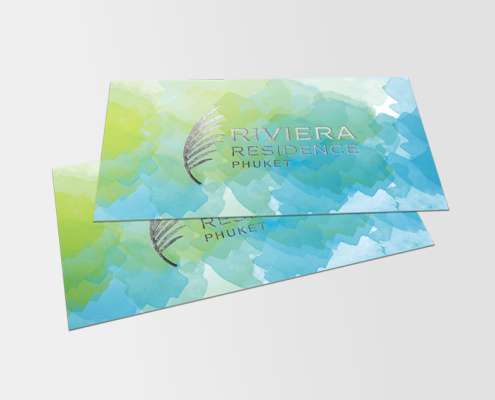 Business Cards Riviera Residence Phuket 4 Business Cards With Silver Foil Stamp