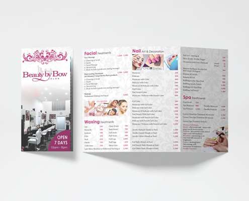 Tri-Fold Printed Leaflet, Phuket Salon