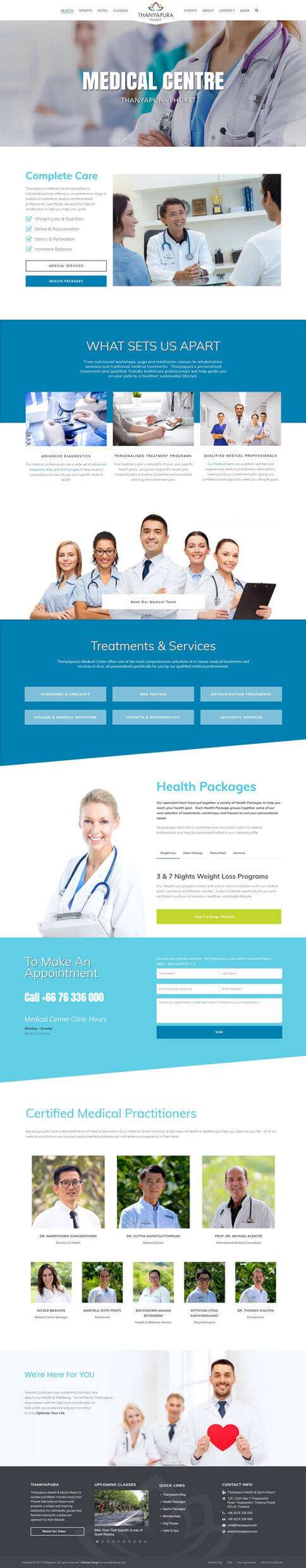 NEW Medical Center Page - Thanyapura Phuket Website Redesign