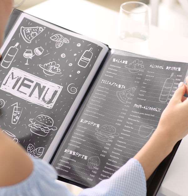 Restaurant food and drink menu design
