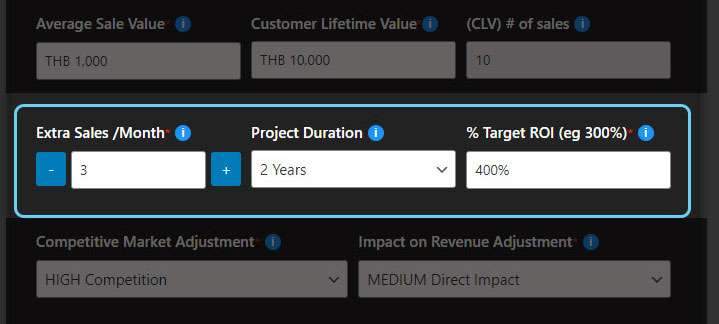 Marketing Project Budget Calculator "About Your Project"
