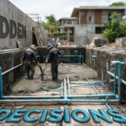 How-to-Compare-Marketing-Quotes-Hidden Decisions How Much? Workers build a pool but cover pipes in concrete a more expensive option keeps the important pipes accessible.